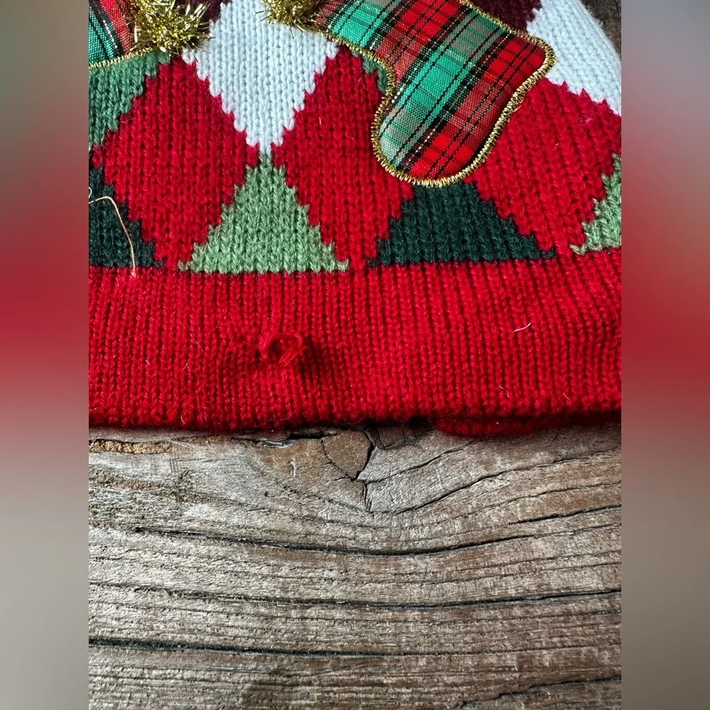 Festive Red and Green Dog Sweater